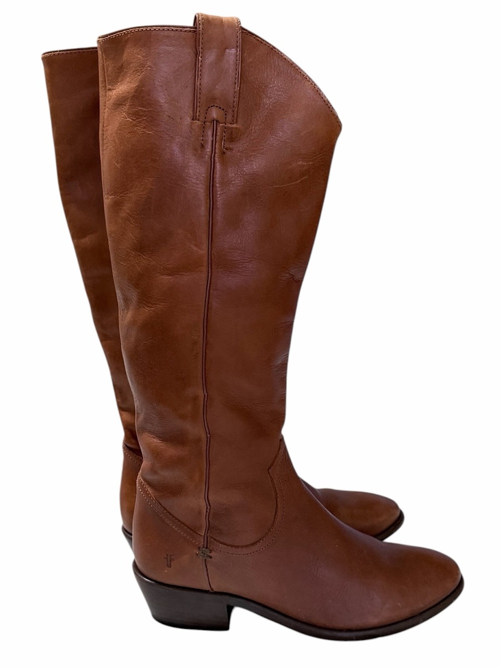 Frye Carson Pull On Tall Boots in Molasses Brown Leather Size 8 - Picture 10 of 14